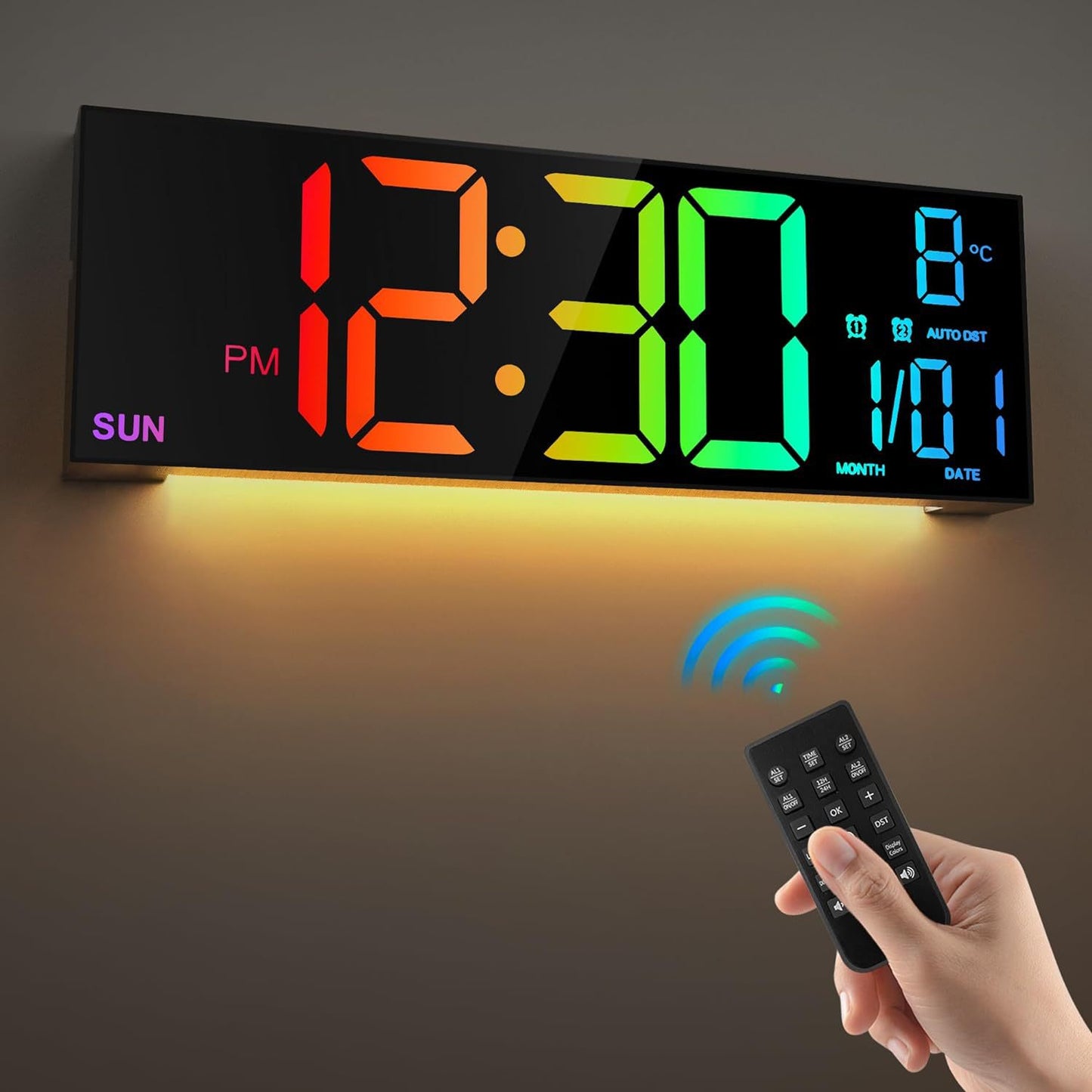 RGB LED Wall Clock With Remote Control