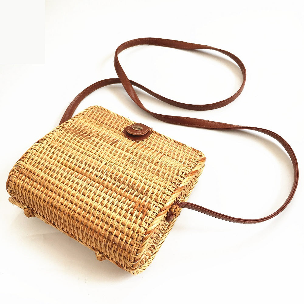 Bohemian Retro Rattan Straw Beach Time Bag