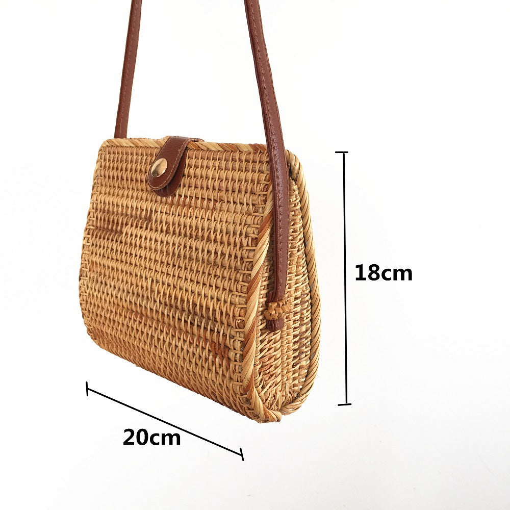 Bohemian Retro Rattan Straw Beach Time Bag