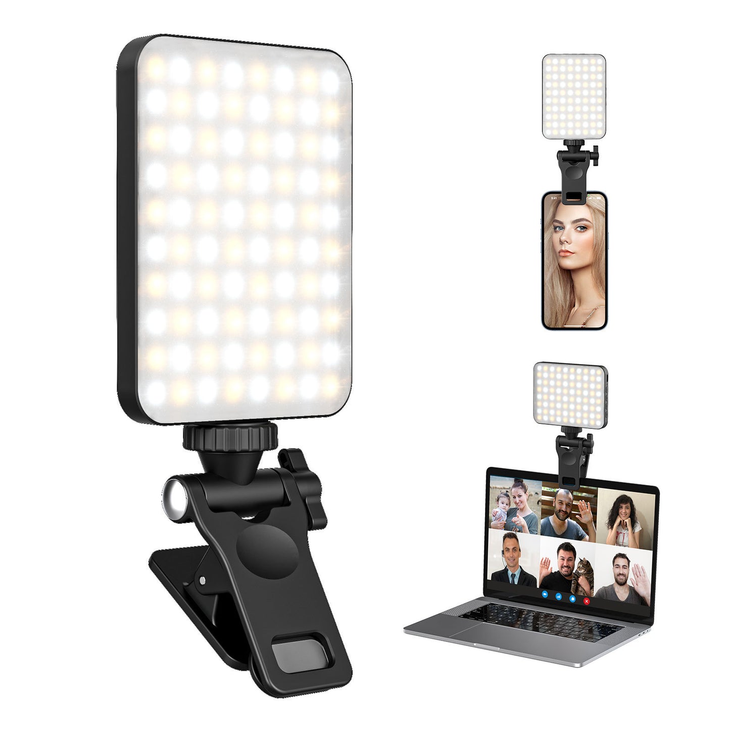 Laptop, Tablet, Or, Monitor mounted spotlight for LiveStreaming