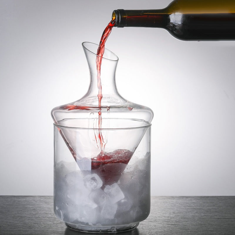 Pure Glass Decanter With Ice Basin To Keep Your Top Shelf Liquids Chilled