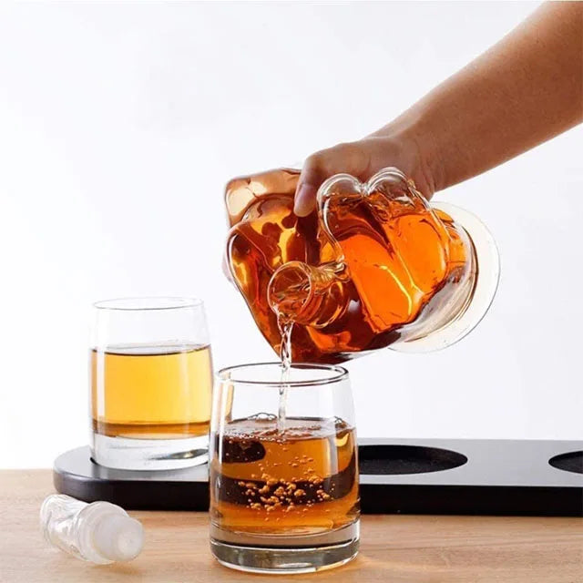 Funny Middle Finger Shaped Decanter Set (Incl Bottle and 2 Glasses)