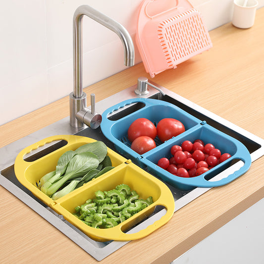 Foldable Fruit and Veggie Straining Wash Tray