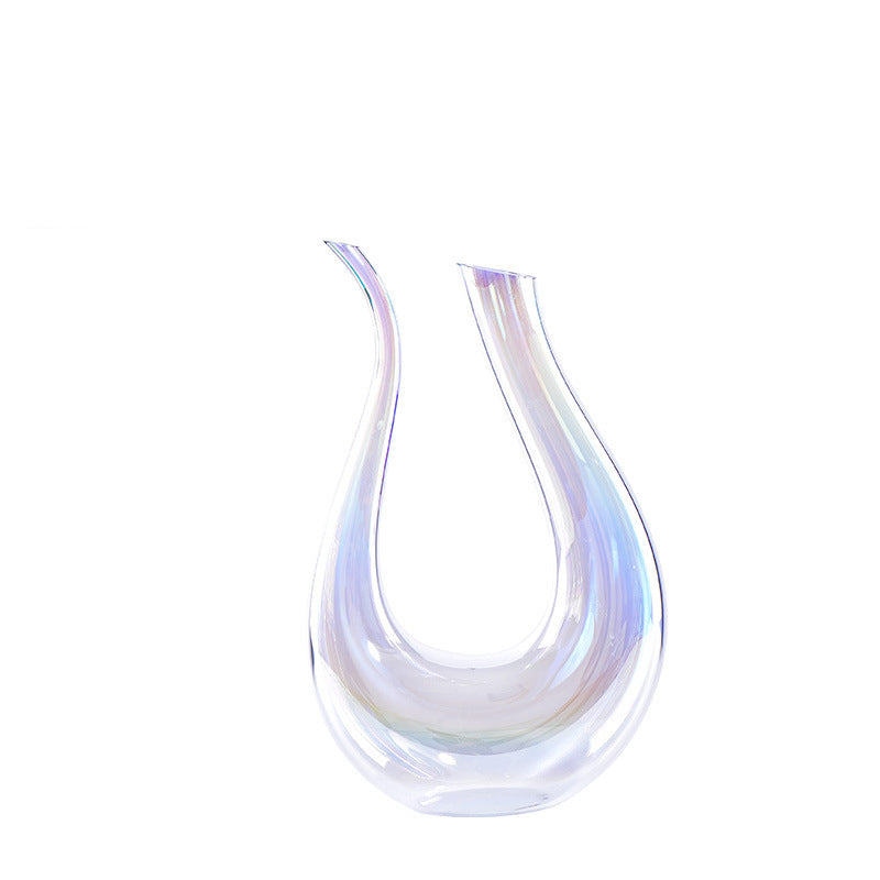 Elegantly Designed Hand Blown Glass Decanter with Set of 4 Drinking Glasses