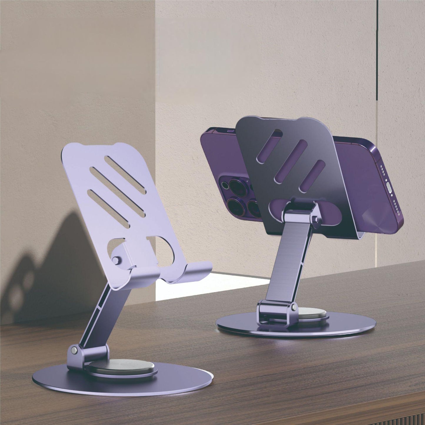 Aluminum Desktop Phone Holder 360 degree swivel for maximum laziness