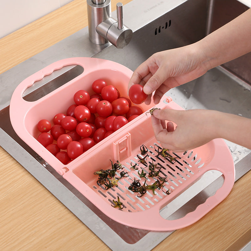 Foldable Fruit and Veggie Straining Wash Tray