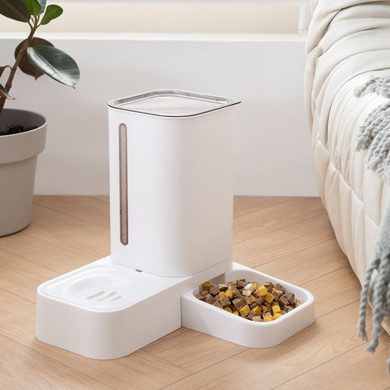 Automatic Gravity Pet Feeder - Double Bowl Design To Save Space