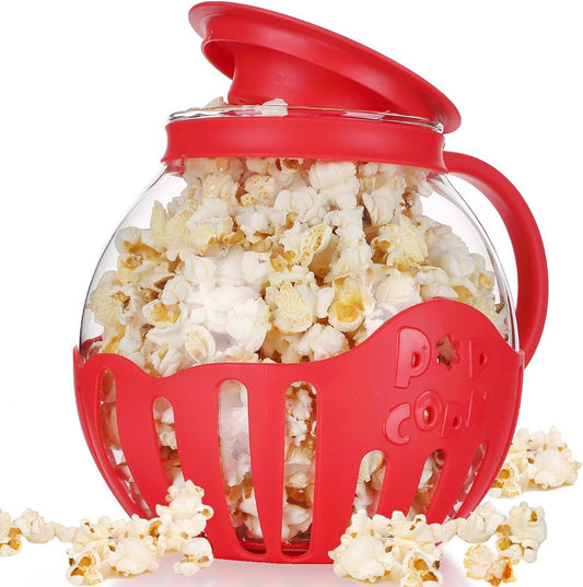 (Glass and Silica Gel) At Home Popcorn Maker - Movie Style Snacks in Moments