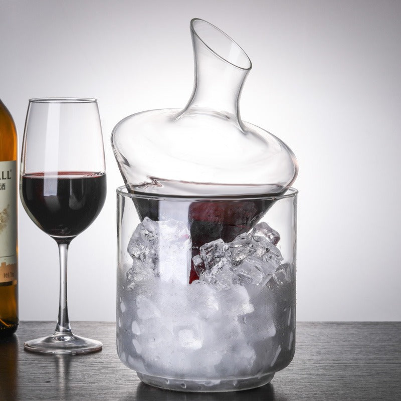 Pure Glass Decanter With Ice Basin To Keep Your Top Shelf Liquids Chilled