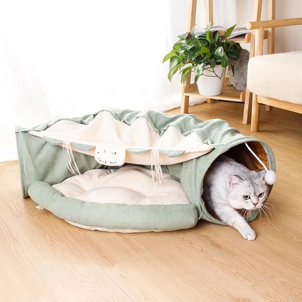 Cat Canopy + Play Tunnel 2 in 1. Your Furry Friends New Favorite Place To Nap and Play