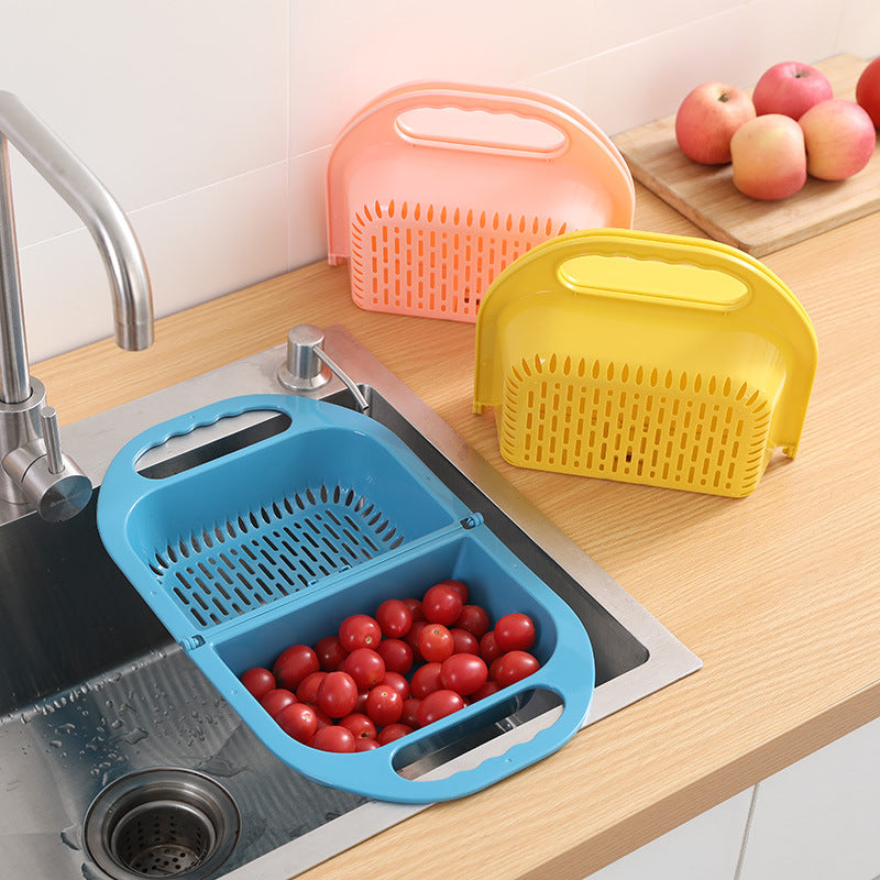 Foldable Fruit and Veggie Straining Wash Tray