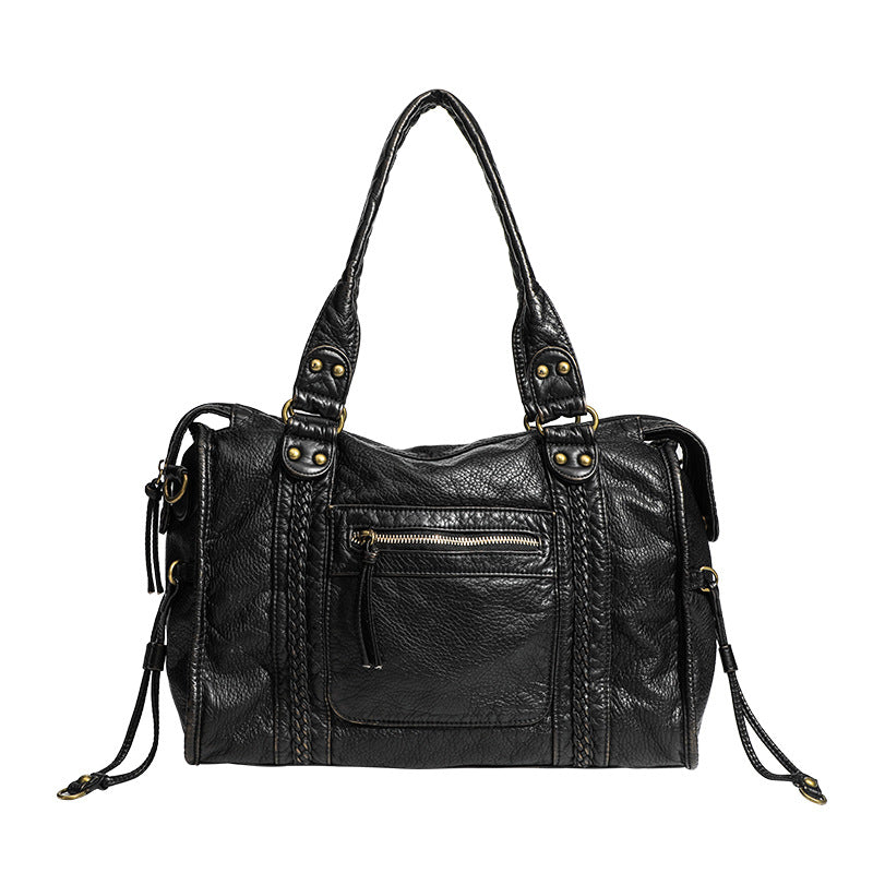 Retro Leather Motorcycle Crossbody Bag