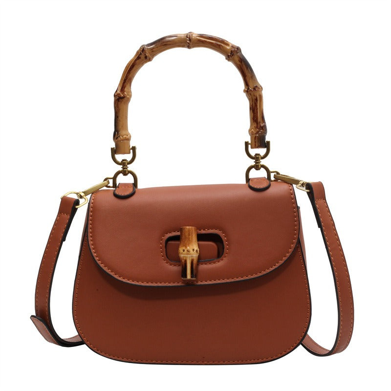 Handheld Retro Bamboo Saddle Bag - Multiple colors