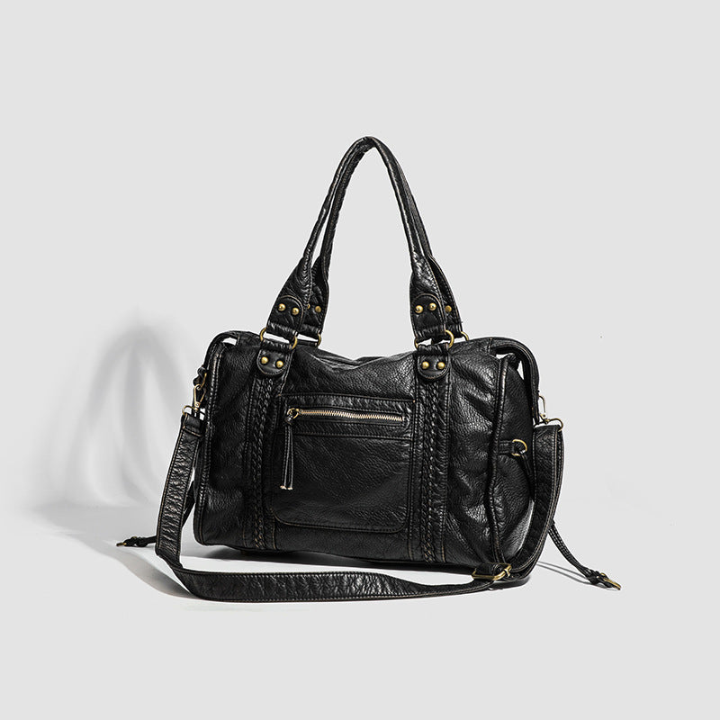 Retro Leather Motorcycle Crossbody Bag