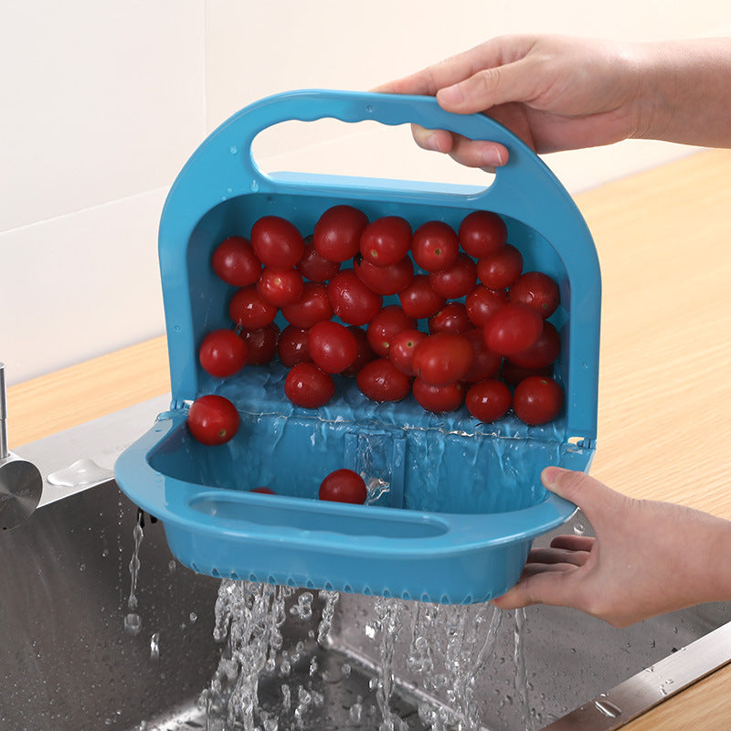 Foldable Fruit and Veggie Straining Wash Tray