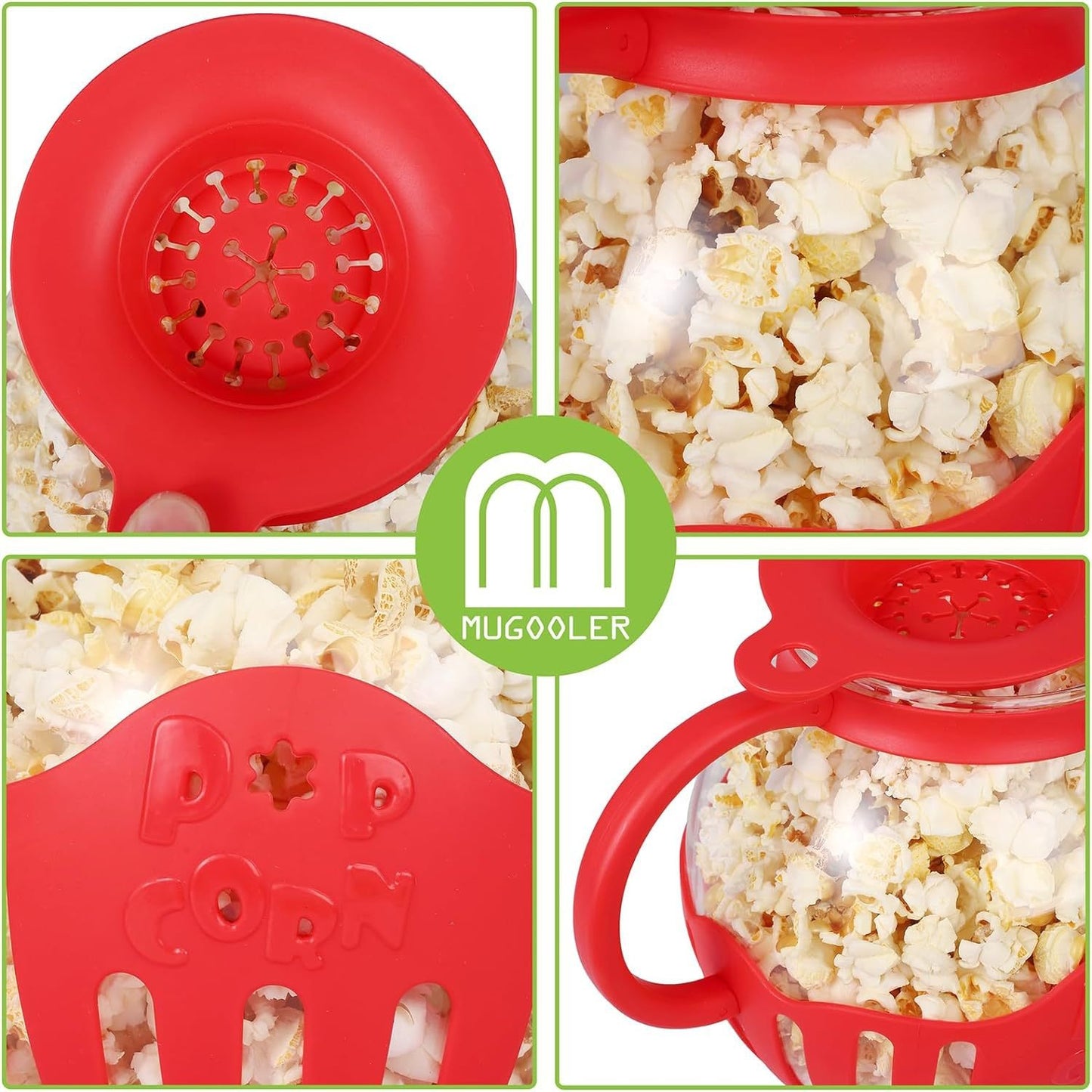 (Glass and Silica Gel) At Home Popcorn Maker - Movie Style Snacks in Moments