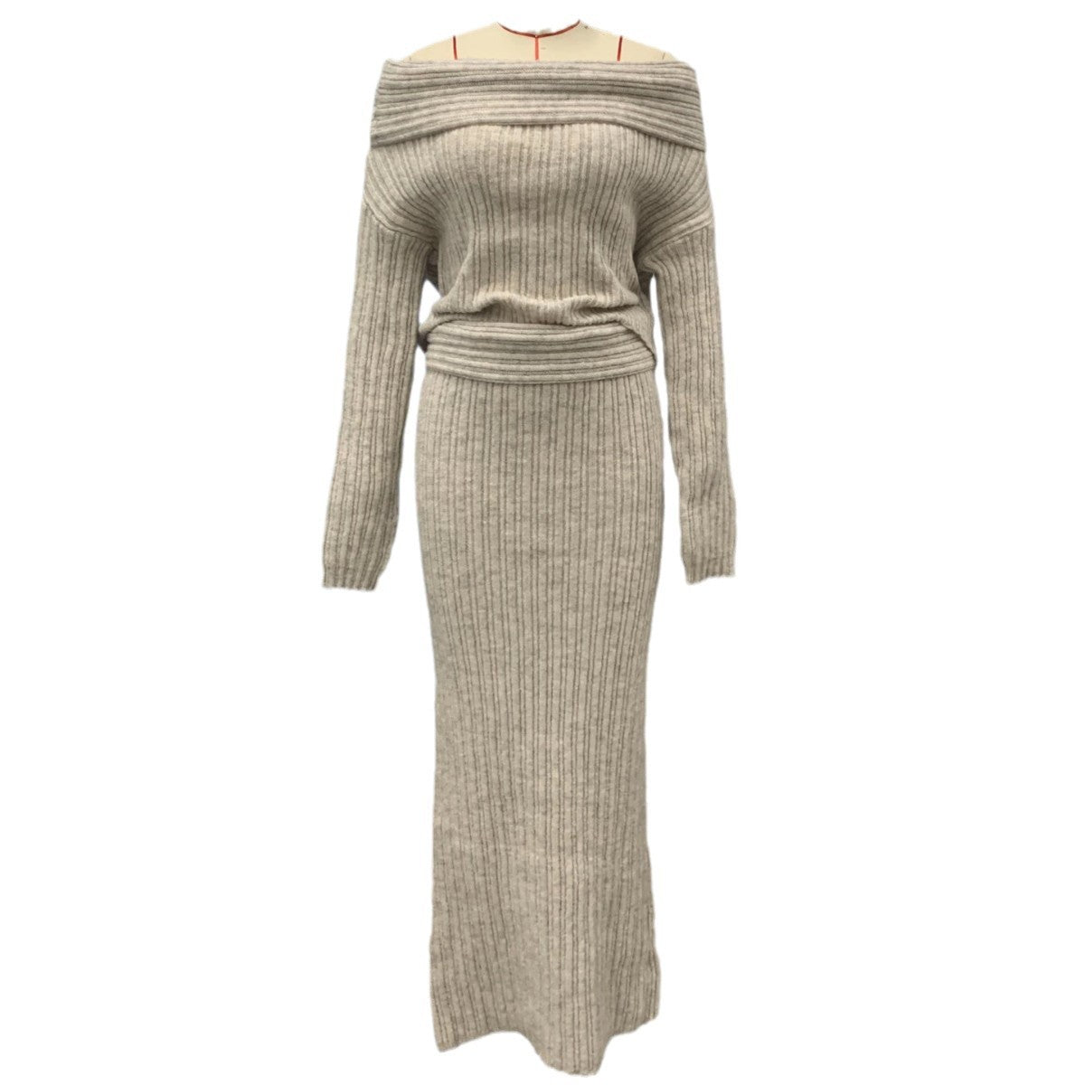 Two Piece Knitted Winter Outerwear Set For Women