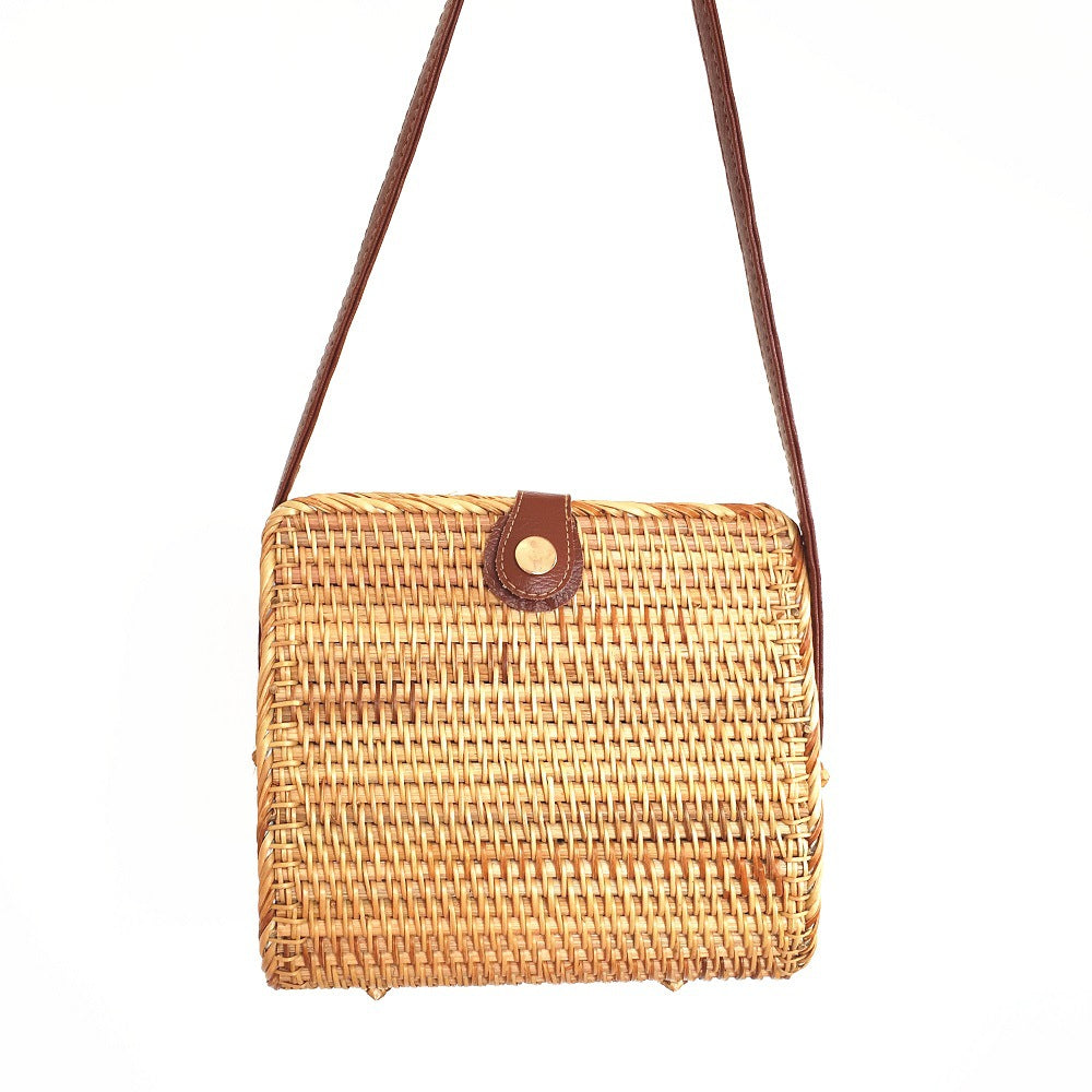 Bohemian Retro Rattan Straw Beach Time Bag