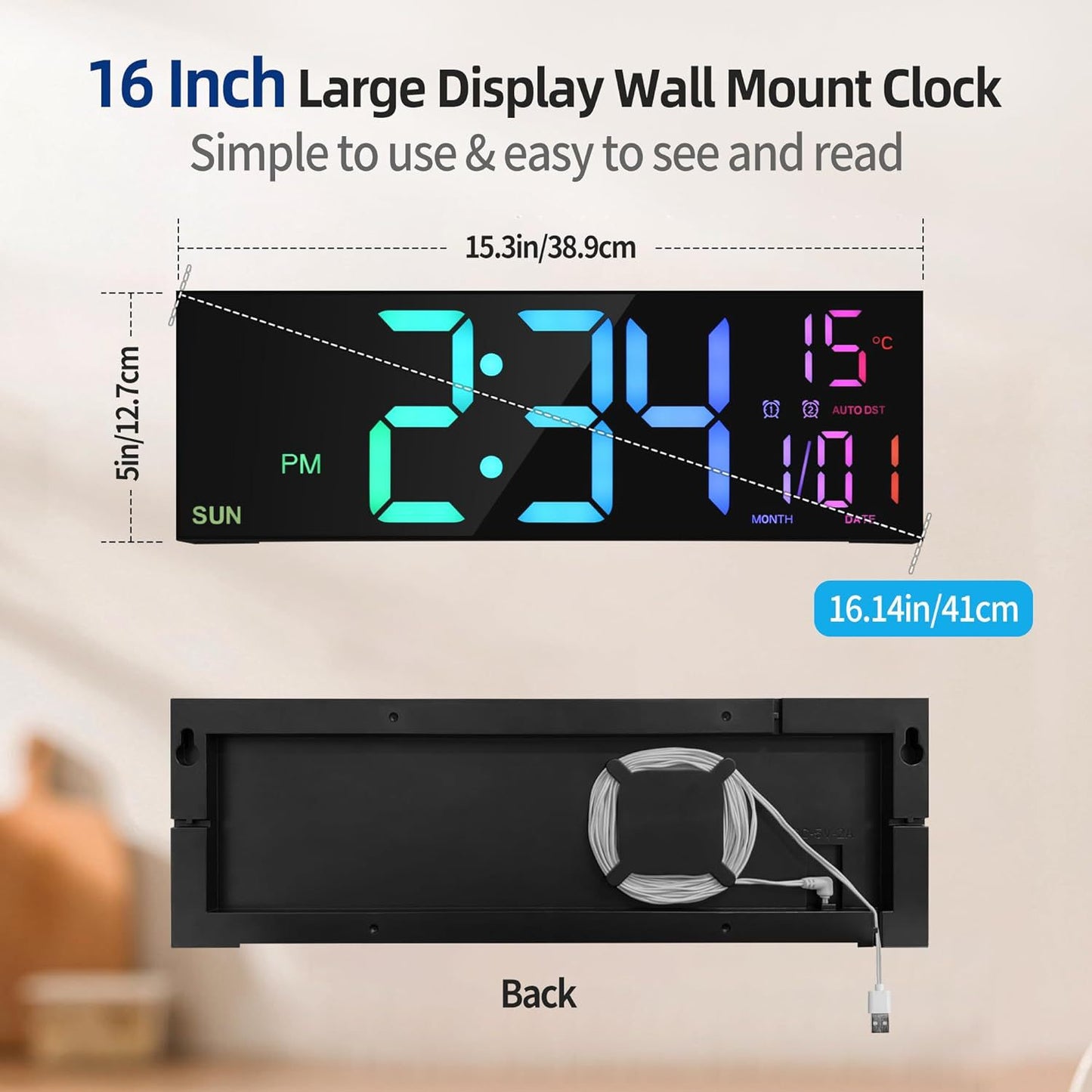 RGB LED Wall Clock With Remote Control